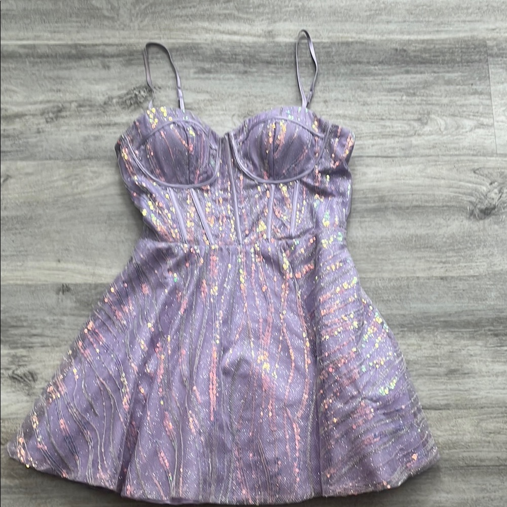 🦄Sparkling Lavender Bustier Dress🪻